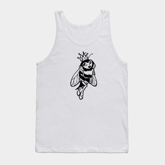 Queen Bee--Just a Little Bit Extra Black Outline Tank Top by RJKpoyp